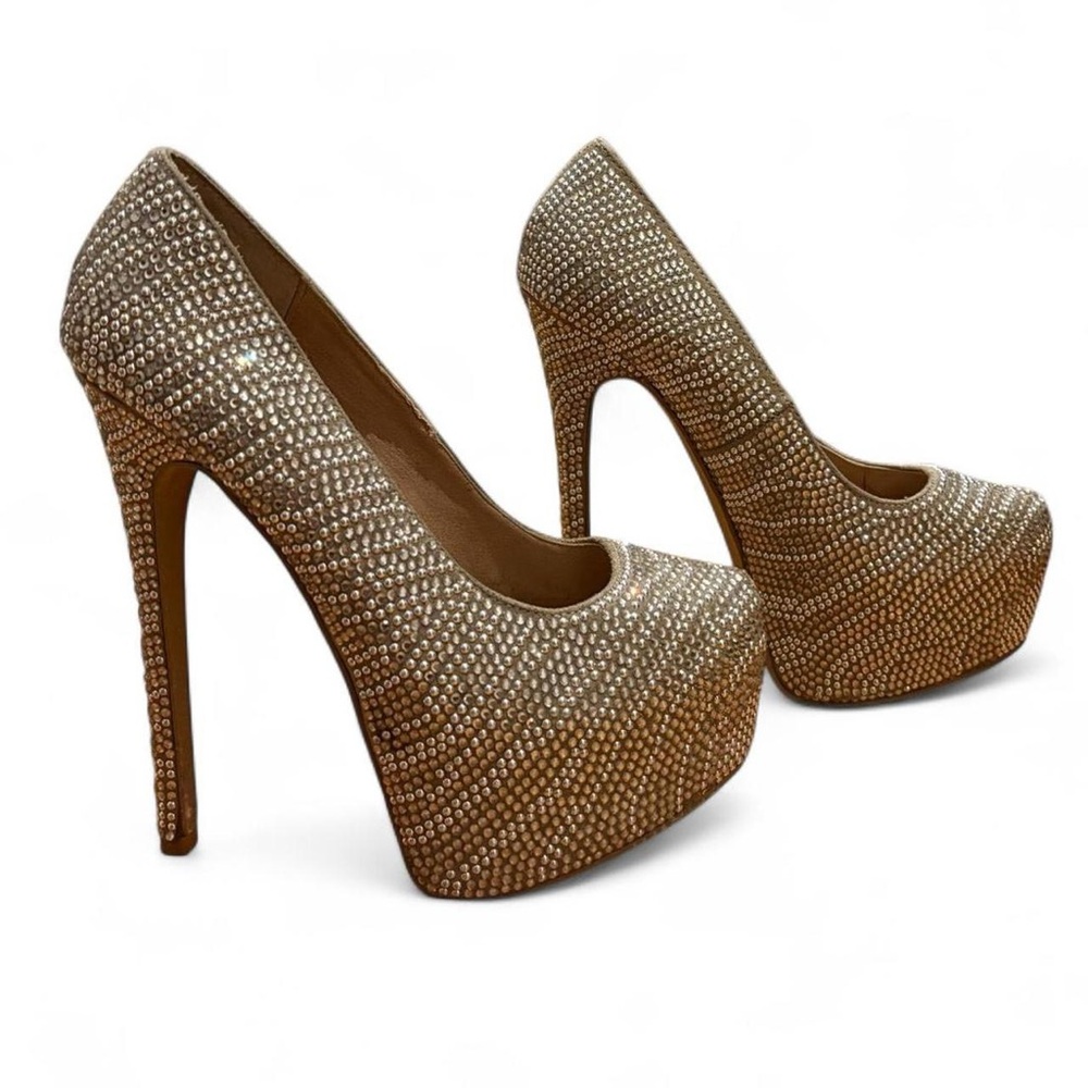 Steve Madden Gold Platform Heels